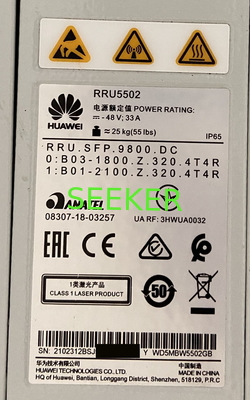 HW RRU5502 02312BSJ WD5MBW5502GB TX1805-1880MHz/RX1710-1785MHz, TX2110-2170MHz/RX1920-1980MHz, - 48VDC, 9.8G, 4T4R*2,4*80 fournisseur